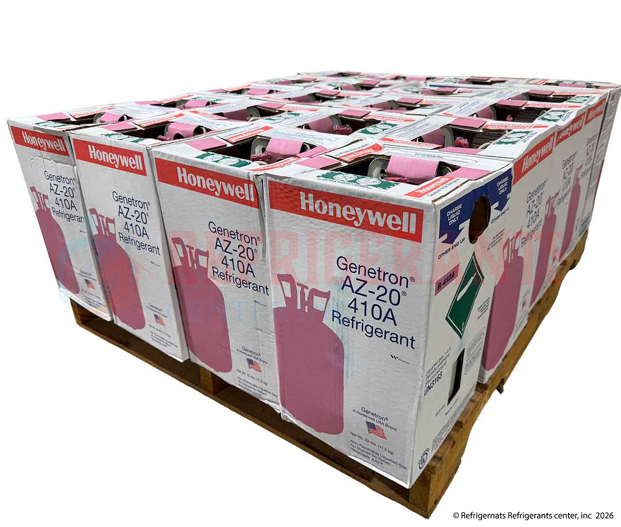 R-410A Refrigerant – Half Pallet (20 × 25 lb) – Genuine Honeywell Genetron® AZ-20,  USA Brand