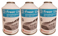 R-134a Refrigerant – 3-Pack (12oz Self-Sealing Cans) with Gauge, MVAC Use